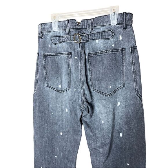 Sandrine Rose Womens Polka Dot Gray Wide Leg Button Fly Buckle‎ Back NWT Size 28 - Picture 8 of 13